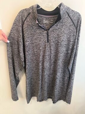 Under Armour Heather Gray Quarter-Zip Performance Pullover